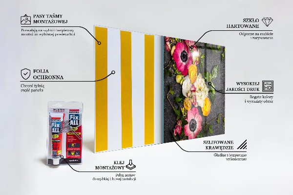 Skleněné obklady do kuchyně Přírodní květiny složení