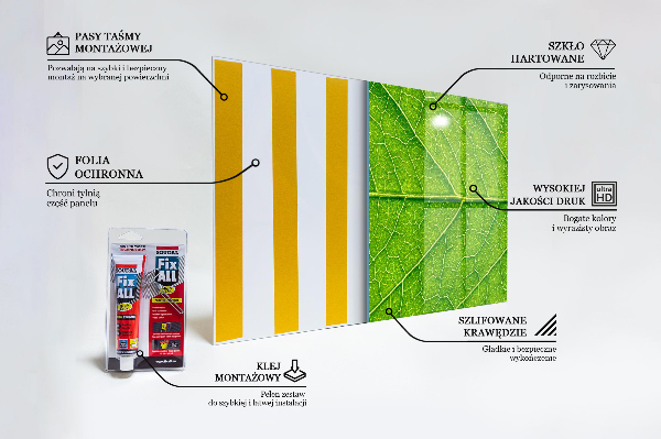 Skleněné obklady do kuchyně Jemné detaily listů