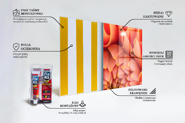 Skleněné obklady do kuchyně Oranžový květ