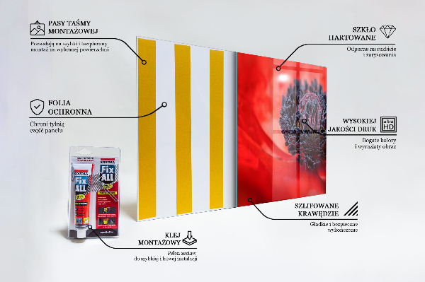 Skleněný panel Detaily červeného máku