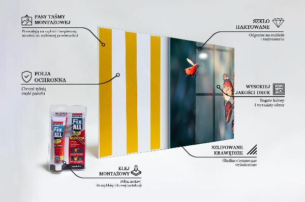 Skleněný panel Jemný motýl ve větru