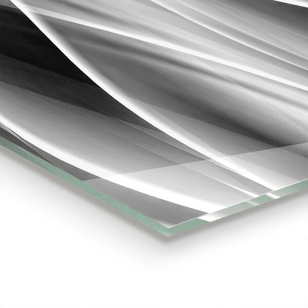 Skleněný panel Abstraktní energie šedé vlny