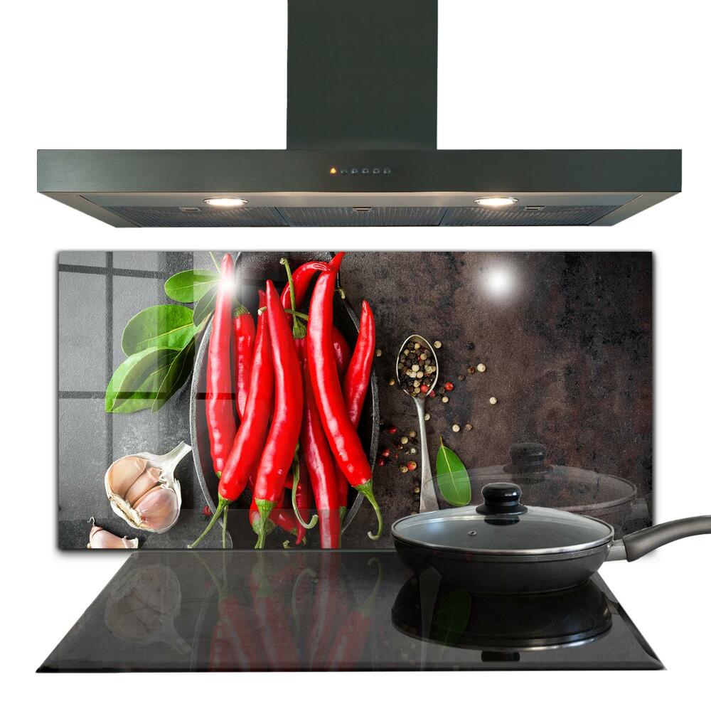 Skleněný panel Vaření pálivé papriky