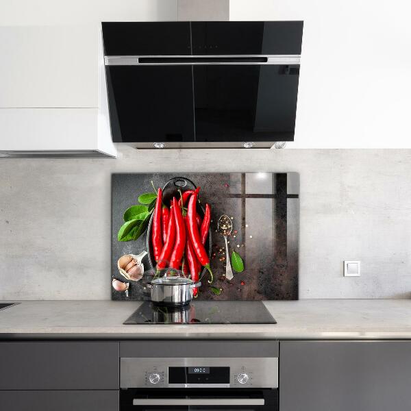 Skleněný panel Vaření pálivé papriky