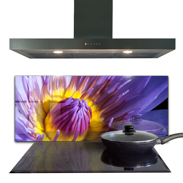 Skleněný panel Podrobnosti o fialovém květu