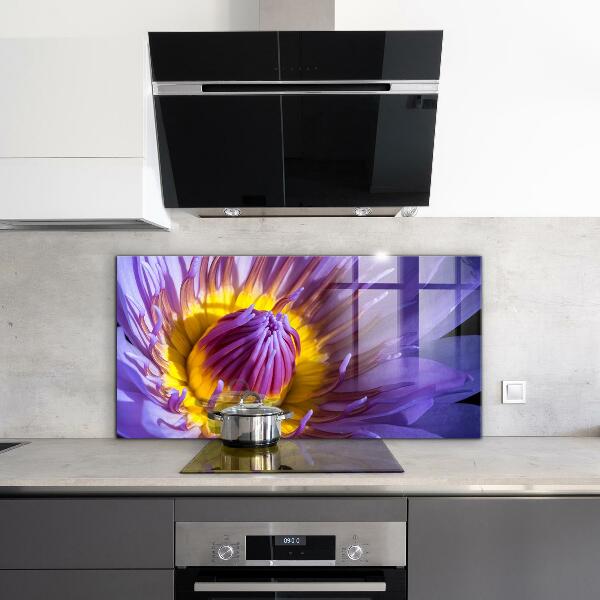 Skleněný panel Podrobnosti o fialovém květu