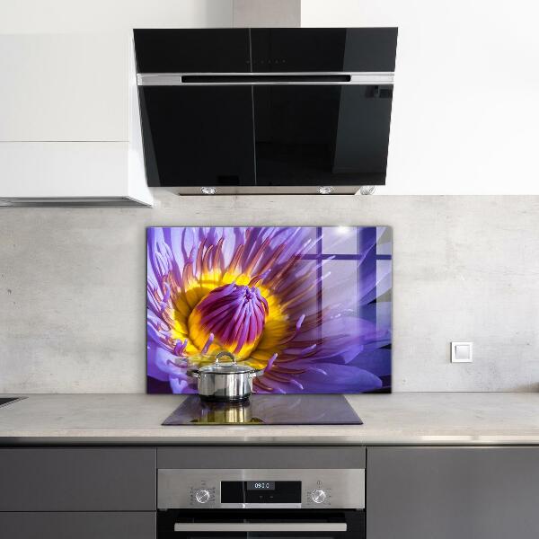 Skleněný panel Podrobnosti o fialovém květu