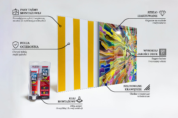 Skleněný panel Efektní barevná mozaika