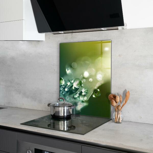 Skleněný panel Rosa na zelených listech