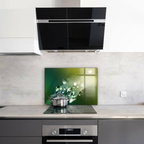 Skleněný panel Rosa na zelených listech