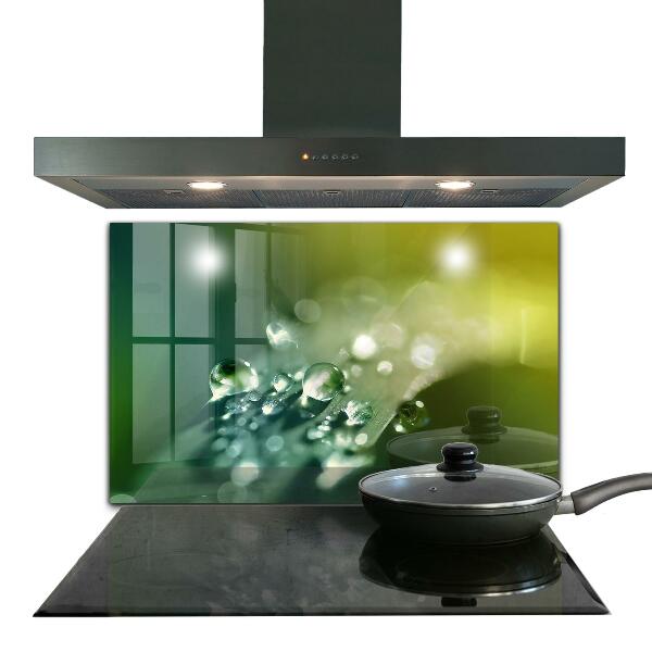 Skleněný panel Rosa na zelených listech