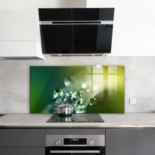 Skleněný panel Rosa na zelených listech