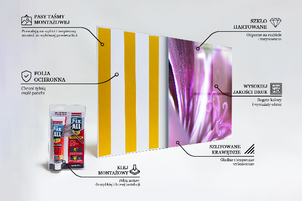 Skleněný panel Pink flower nature details