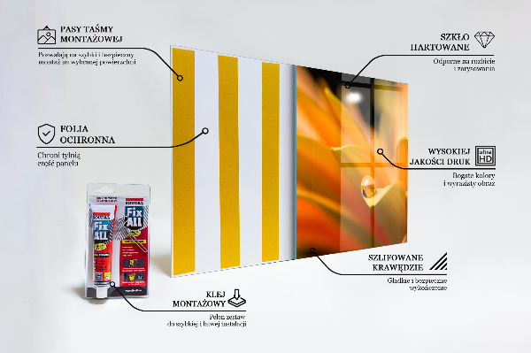 Skleněný panel Gerber květina