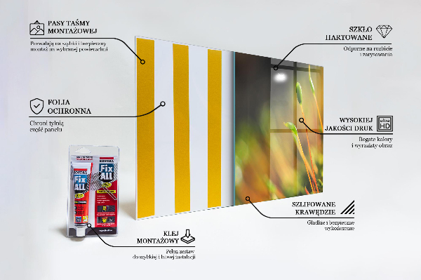 Skleněný panel Podrobnosti o lesním mechu