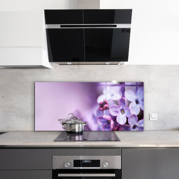 Skleněný panel Fialové květiny