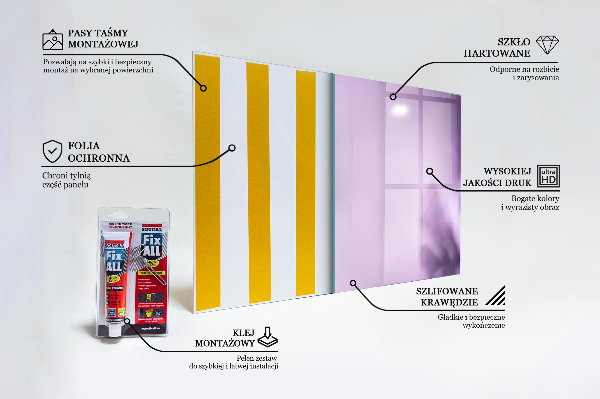 Skleněný panel Fialové květiny