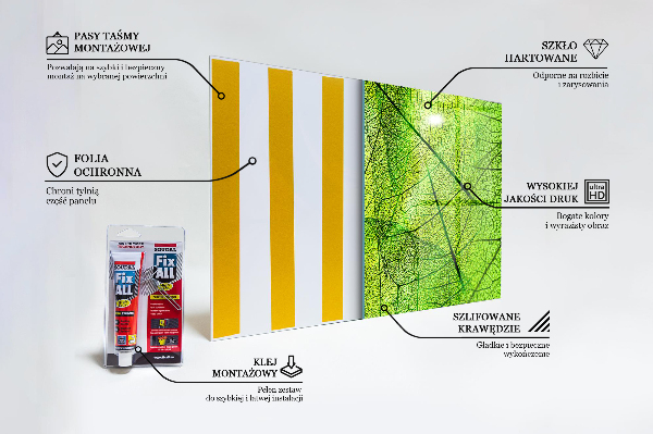 Skleněný panel Textura zeleného listu