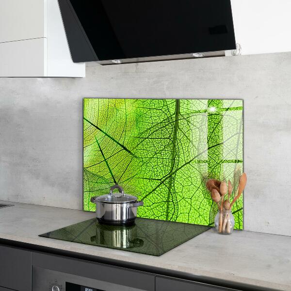 Skleněný panel Textura zeleného listu