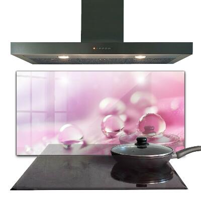 Skleněný panel Kapky rosy na růžový květ