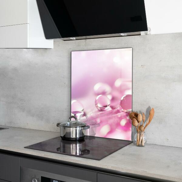 Skleněný panel Kapky rosy na růžový květ