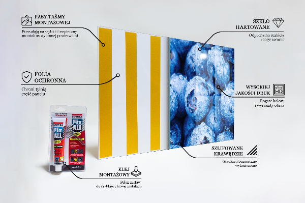 Skleněný panel Zralé borůvky bobule