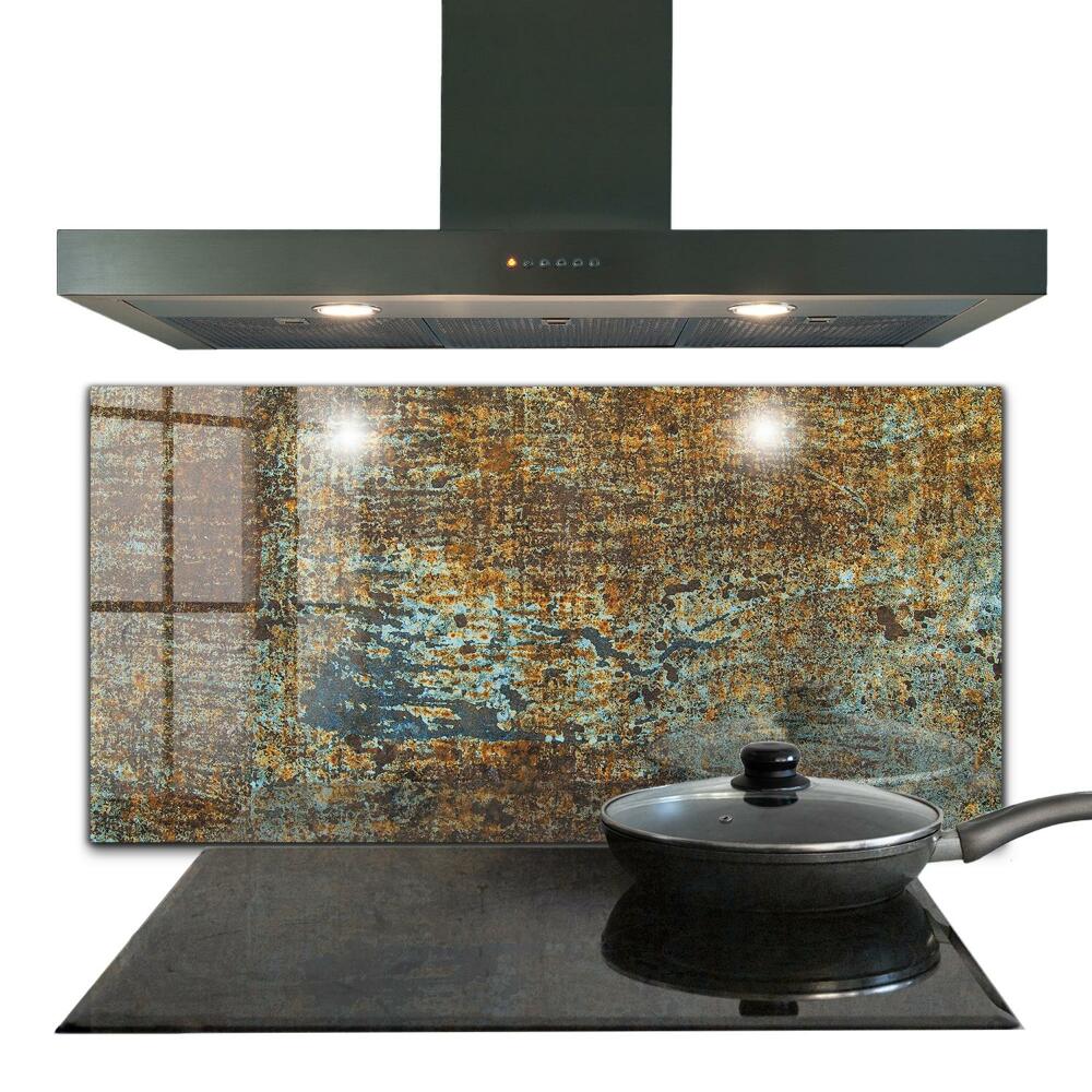 Kuchyňský skleněný panel Staré kovové textury