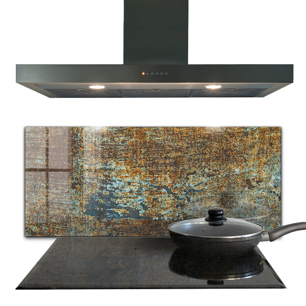 Kuchyňský skleněný panel Staré kovové textury