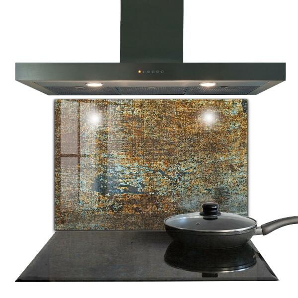 Kuchyňský skleněný panel Staré kovové textury