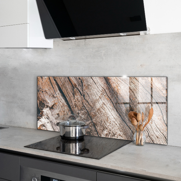 Kuchyňský skleněný panel Kmen stromové kůry textury