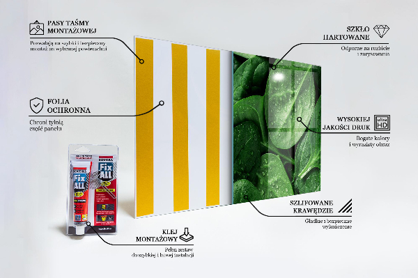 Skleněný panel Špenátové listy zdraví