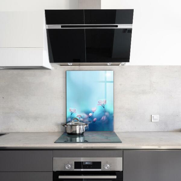 Skleněný panel Květiny za ranní mlhou