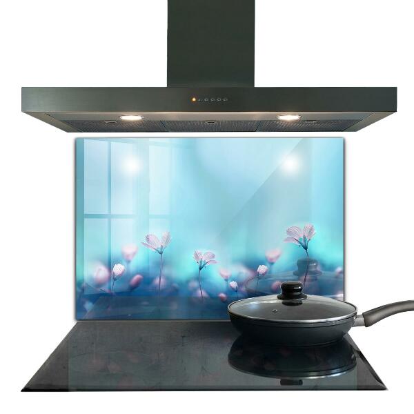 Skleněný panel Květiny za ranní mlhou