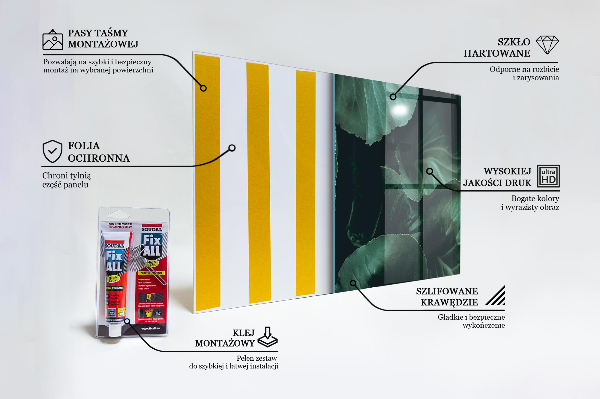 Skleněný panel Tmavě zelené listy
