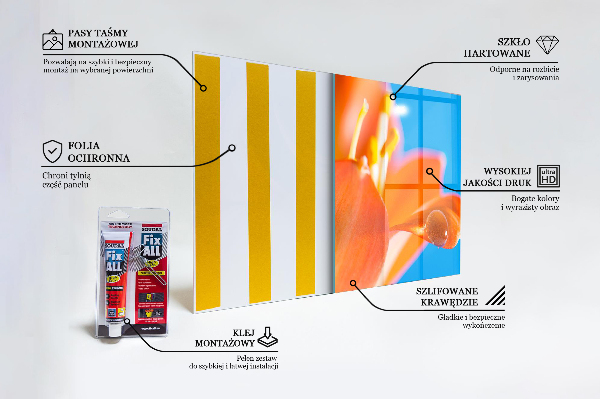 Skleněný panel Oranžový květ