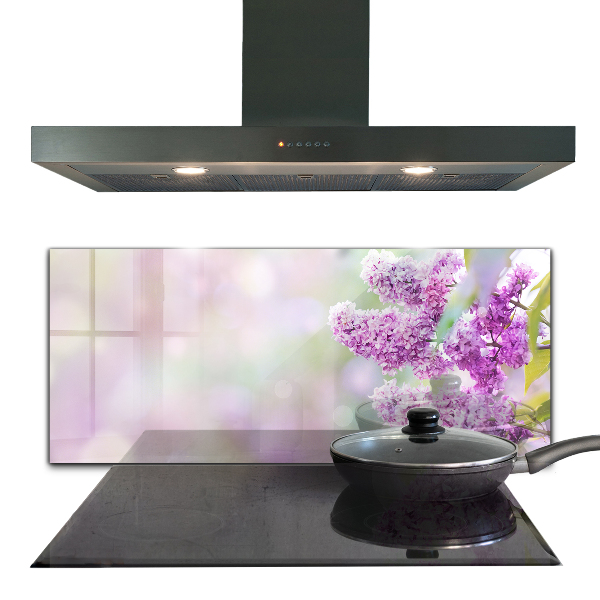 Skleněný panel Kvetoucí lilac léto v zahradě
