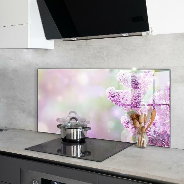 Skleněný panel Kvetoucí lilac léto v zahradě