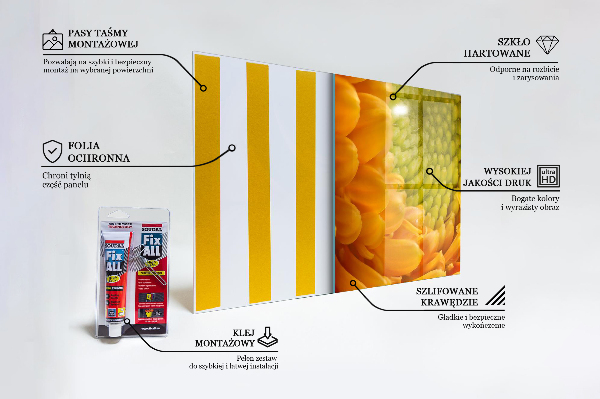 Skleněné obklady do kuchyně Gerbera květ pomeranč