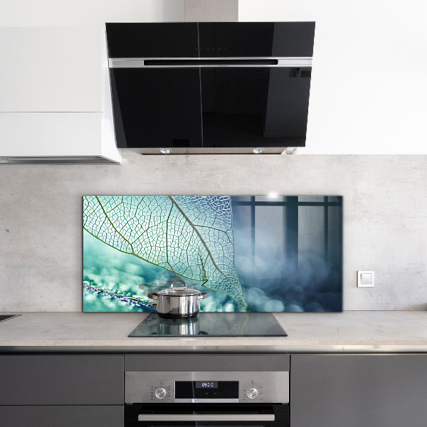 Skleněné obklady do kuchyně Jemná textura listů