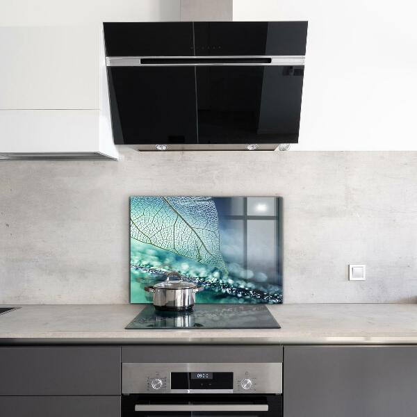 Skleněné obklady do kuchyně Jemná textura listů