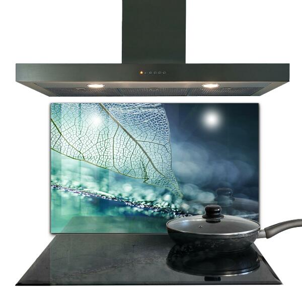 Skleněné obklady do kuchyně Jemná textura listů