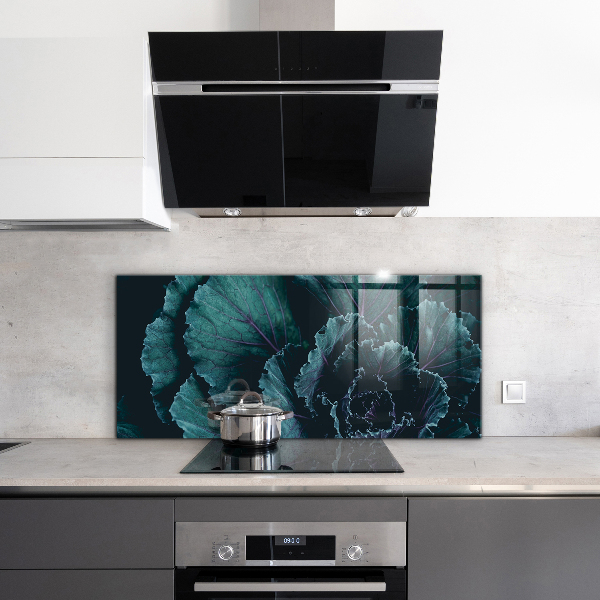 Skleněné obklady do kuchyně Listy zelí tmavě zelené