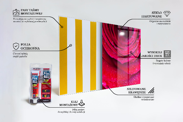 Skleněné obklady do kuchyně Růže symbol lásky