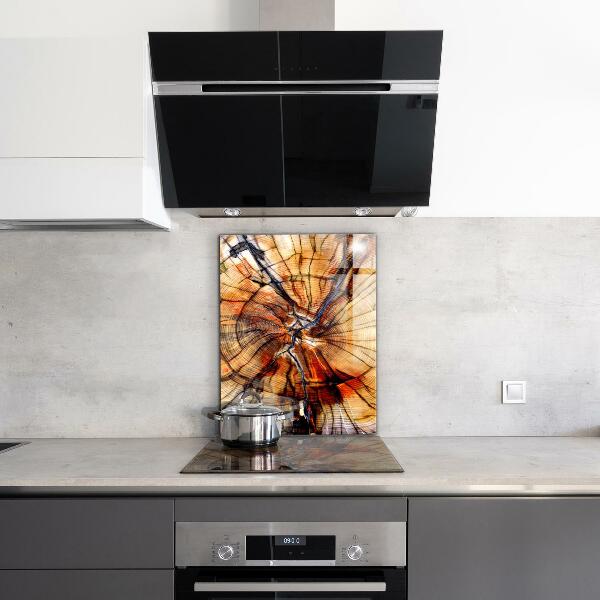 Skleněné obklady do kuchyně Přírodní zrna dřeva