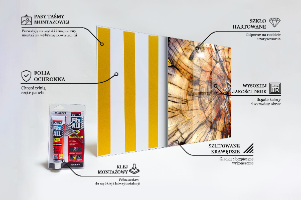 Skleněné obklady do kuchyně Přírodní zrna dřeva