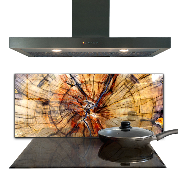 Skleněné obklady do kuchyně Přírodní zrna dřeva