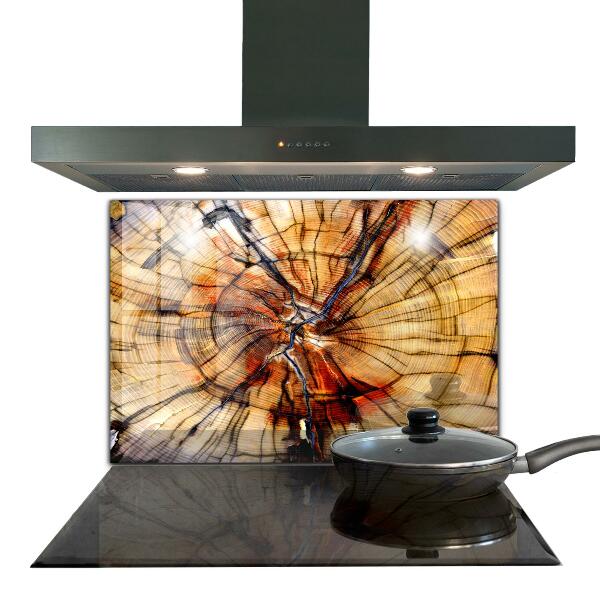 Skleněné obklady do kuchyně Přírodní zrna dřeva