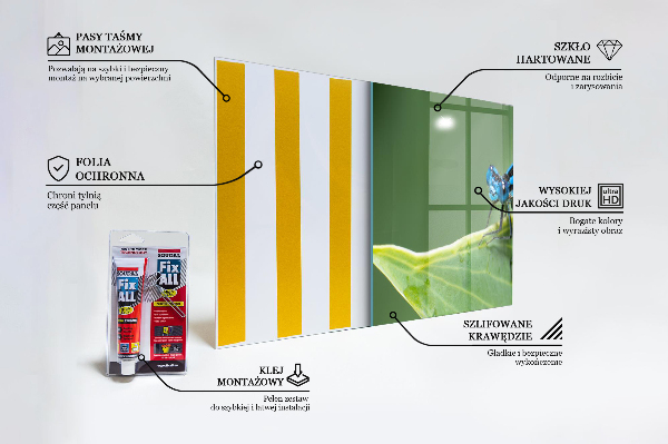 Skleněný panel Vážka na listu