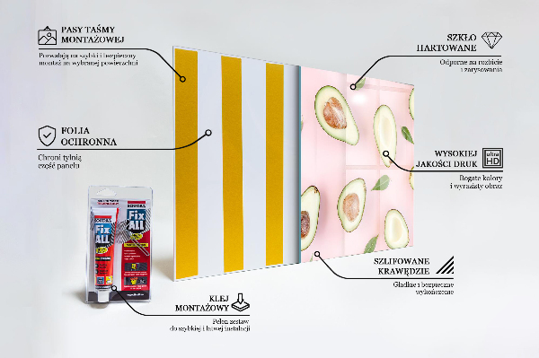 Skleněný panel Složení s avokádem