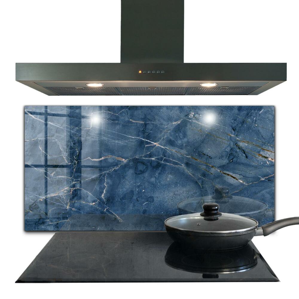 Kuchyňský skleněný panel Textura modrého mramoru